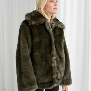 & other stories short faux fur coat